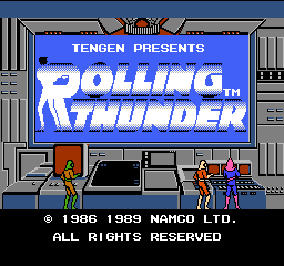 Rolling Thunder title screen for NES
